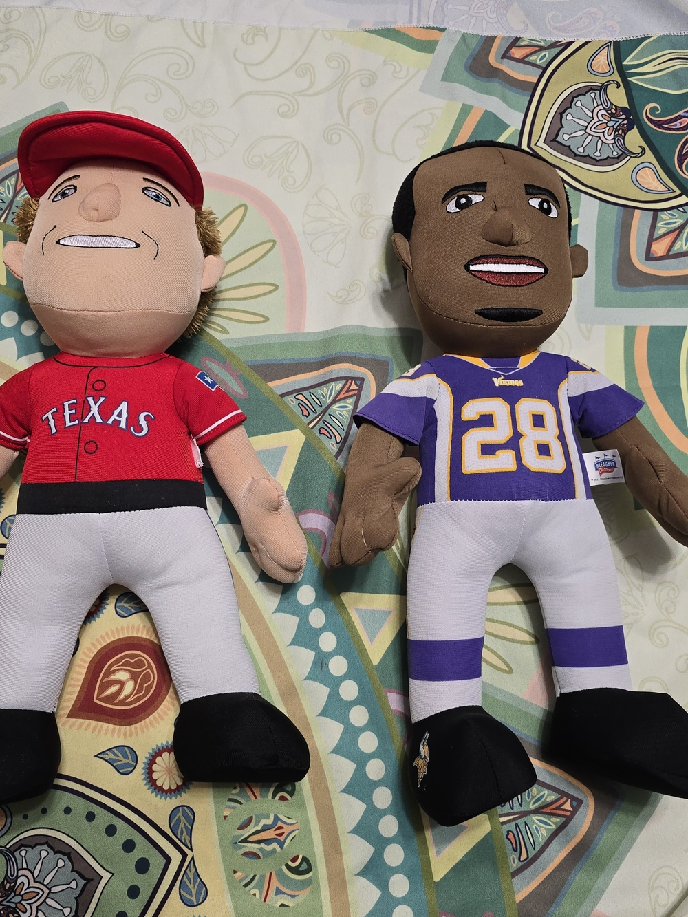 Plush Sports Player Doll in Red & Purple Team Jerseys
